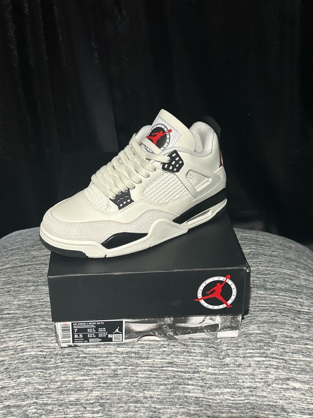 Jordan Men's Sneakers in sail with Black and Red Accents